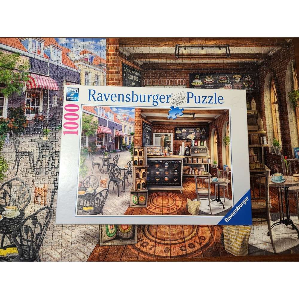Ravensburger Quaint Cafe 1000 Piece Jigsaw Puzzle Jason Taylor Coffee Shop...